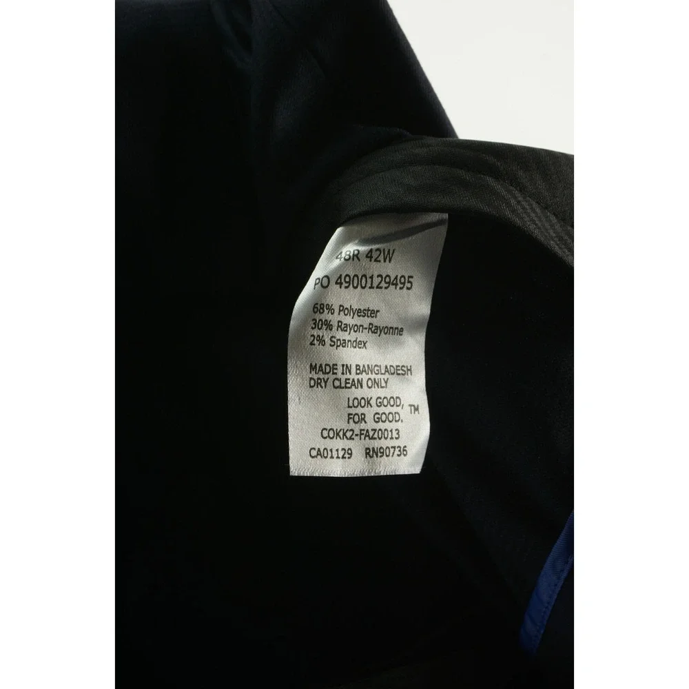 New Kenneth Cole Techni-Cole Men's 42 x 33 Navy Blue Micro‎ Check Suit Pants